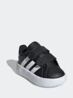 adidas Black/White Grand Court 2.0 Hook and Loop Infant Trainers - Image 7