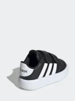 adidas Black/White Grand Court 2.0 Hook and Loop Infant Trainers - Image 6