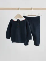 Next Navy Bear Knitted Jumper and Leggings Baby Set - Image 12