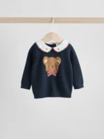 Next Navy Bear Knitted Jumper and Leggings Baby Set - Image 11