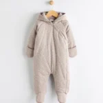 Next Chocolate Brown Star Jersey Wrap Baby Hooded Pramsuit
