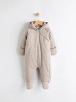 Next Chocolate Brown Star Jersey Wrap Baby Hooded Pramsuit