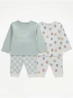 George Marvel Comics Long Sleeve Check Pyjamas 2 Pack