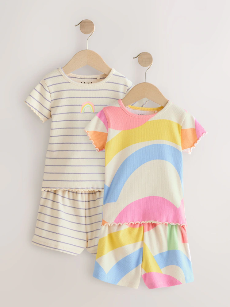 AG8681s Next - Rainbow Ribbed Top and Short Set 2 Pack - Image 1