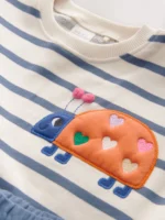 Next - Navy Stripe Ladybird Top & Shorts Set - Image 2