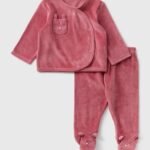 Matalan - Baby Pink Bunny Velour Top & Trouser Set