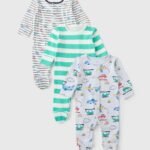 Matalan - 3 Pack Baby Transport Sleepsuits