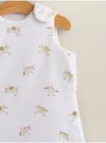 George - Pink & White Unicorn Jersey Cotton Sleep Bag 3.5 Tog - Image 2