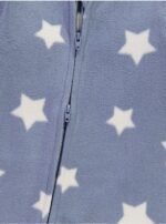 George - Blue Fleece Star Long Sleeve Sleepsuits 2 Pack (Up to 6 lbs) - Image 2