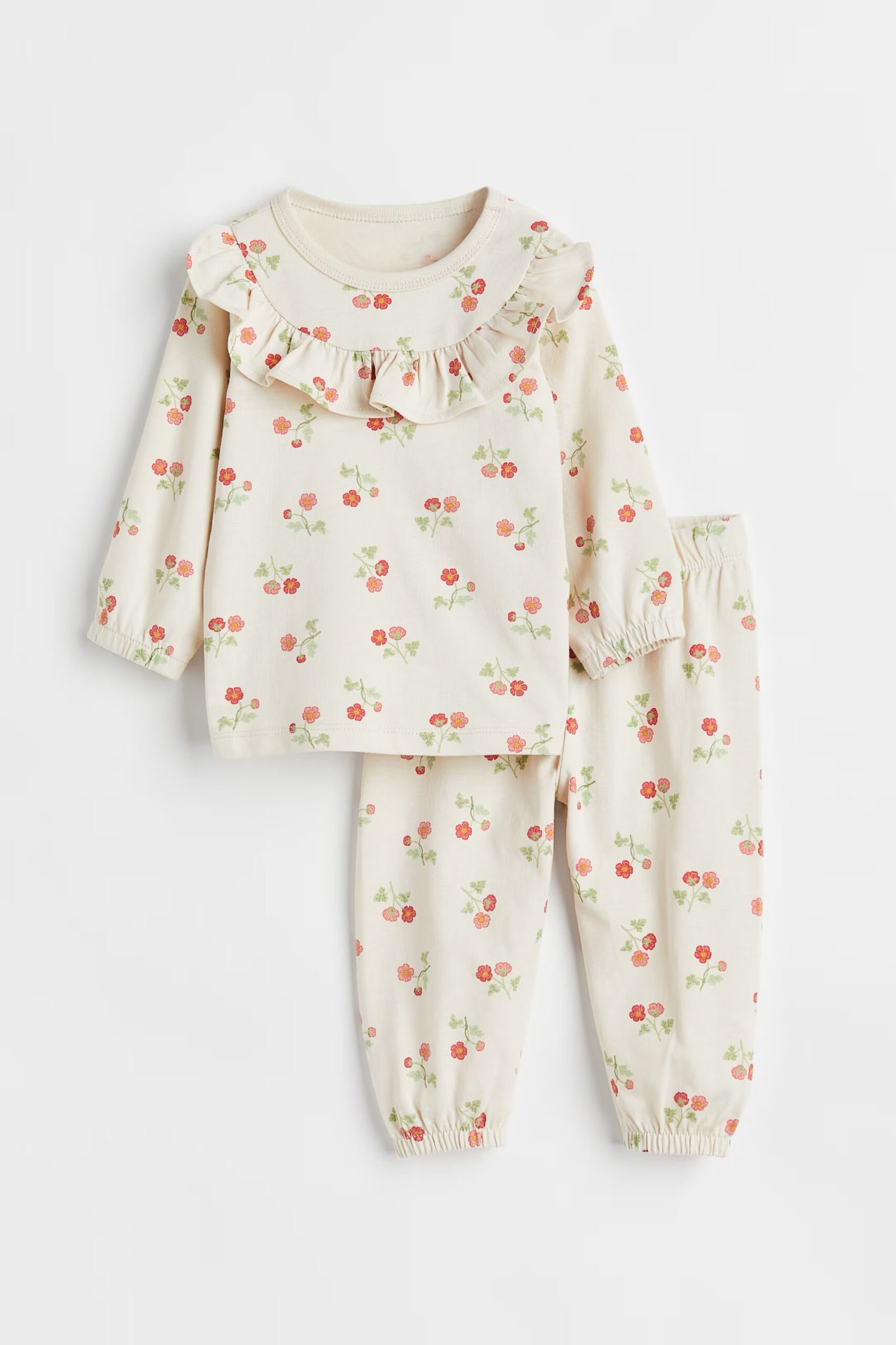 img_0678-1 H&M - Floral Cotton Frilled Pyjamas - Image 1