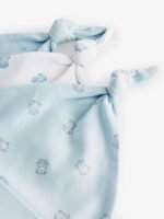 Next Buy Blue/White Bear Baby Tie Top 100% Cotton Hats 3 Pack - Image 2