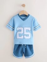 Next - Light Blue Short Sleeve Varsity Shorts Set