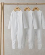 Mamas & Papas - White Sleepsuits (Pack of 3)