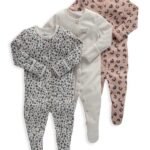 Mamas & Papas - Leopard Print Cotton Sleepsuits 3 Pack