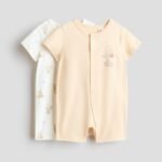 HM - 2-pack printed cotton sleepsuits
