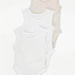 George - Neutral Sleeveless Bodysuits 3 Pack