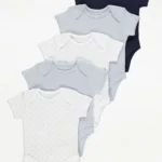 George - Blue Short Sleeve Bodysuits 5 Pack