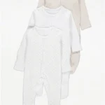 George - Neutral Sleepsuits 3 Pack