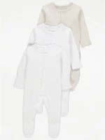 George - Neutral Sleepsuits 3 Pack