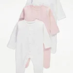 George - Pink Heart Sleepsuits 3 Pack