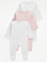 George - Pink Heart Sleepsuits 3 Pack