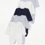 George - Blue Mini Star Sleepsuits 5 Pack