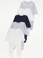 George - Blue Mini Star Sleepsuits 5 Pack