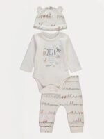 George - Cream Born In 2026 Hat Bodysuit and Leggings Outfit