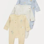 George - Pastel Spring Zip Fasten Sleepsuits 3 Pack