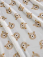 George - Natural Bear Print Fleece Blanket - 150cm x 120cm - Image 2