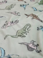 George - Green Dinosaur Fleece Blanket - 120 x 150 cm - Image 2