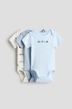 HM - 3-pack cotton envelope-neck bodysuits