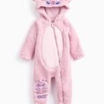 Tu Clothing - Disney Angel Pink Fluffy Fleece Hooded Sleepsuit
