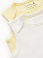 Tu Clothing - White & Yellow Sleeveless Bodysuit 7 Pack - Image 2