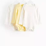 Tu Clothing - White & Yellow Long Sleeve Bodysuit 3 Pack